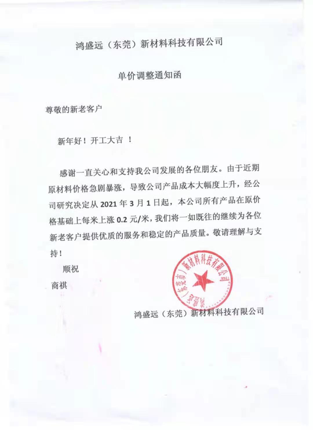 編織套管調價函